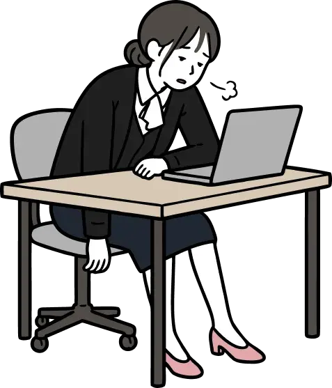 作業に悩む管理職の女性