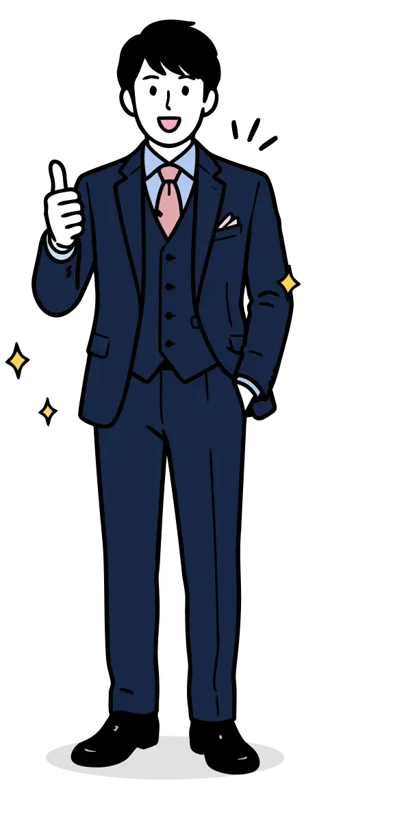 親指を立てる営業担当者のイラスト