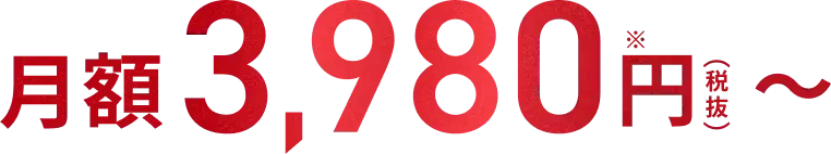 月額3,980円〜（税抜）