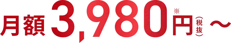 月額3,980円〜（税抜）